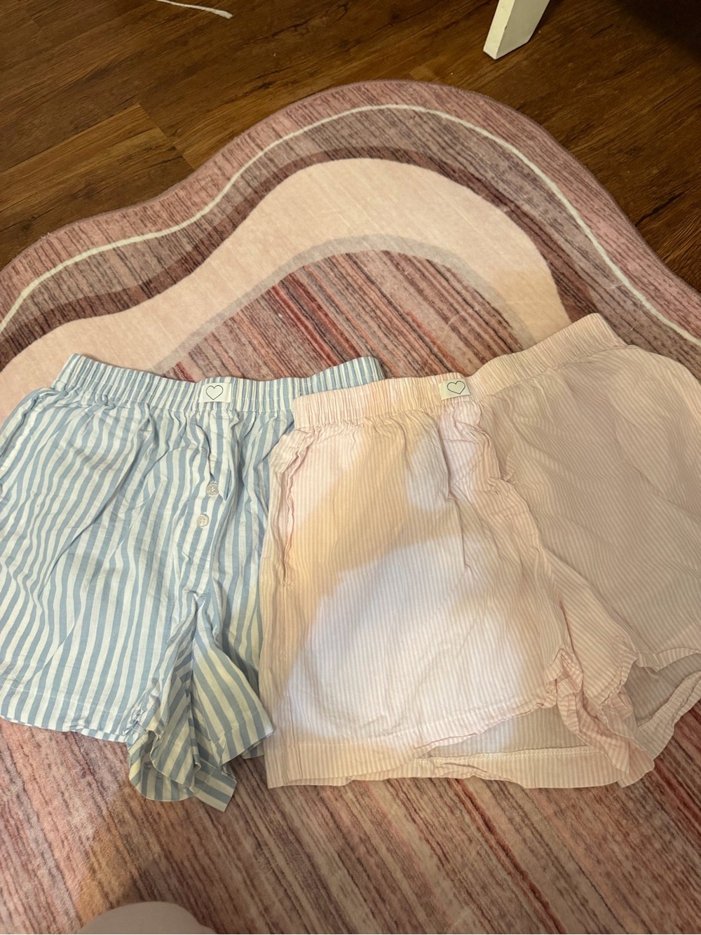 Striped Women's Lounge Shorts - Blue & Pink